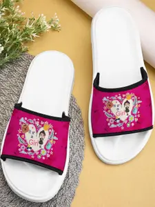 BOOTCO Women Pink Rubber Flip Flops