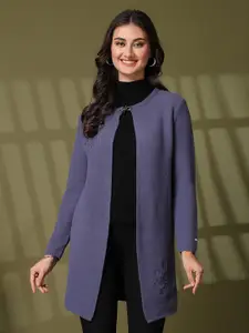 Juelle Women Self Design Longline Shrug