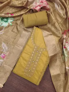 KIMISHA Women Embroidered Organza Unstitched Dress Material