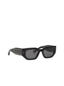 PHILIPP PLEIN Women Grey Lens & Black Rectangle Sunglasses with