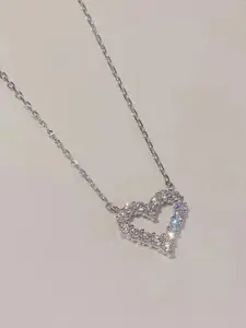 Estailo fashion Silver-Plated Artificial Stones Studded Necklace