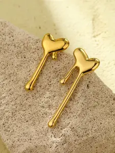 KRENOZ Gold Plated Heart Shaped Studs