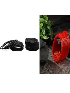 Somil Elegant Women Black & Red Pack Of 36 Handmade Traditional Glass Bangle Set