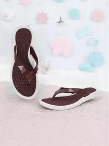 KAPYANSH Women Maroon Flip Flops