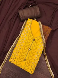 KIMISHA Floral Embroidered Thread Work Unstitched Dress Material