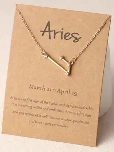 Estailo fashion Gold-Plated Artificial Stones Studded Minimal Necklace