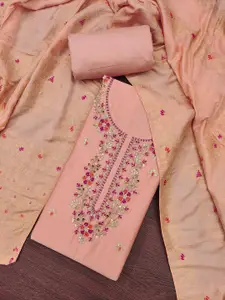 KIMISHA Floral Embroidered Beads and Stones Unstitched Dress Material