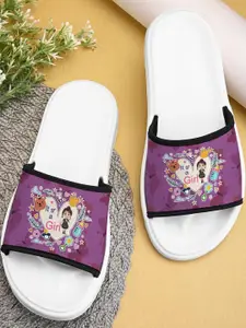 BOOTCO Women Purple Rubber Flip Flops