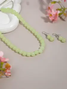 Estailo fashion Artificial Beads Studded Necklace Set