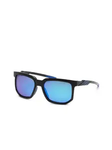PHILIPP PLEIN Men Blue Lens & Black Square Sunglasses with