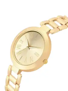 THE SHOPOHOLIC Women Dial & Bracelet Style Straps Analogue Watch Merable Gold