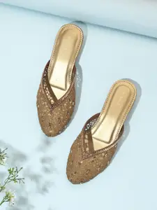 V-WALK Women Embellished Ethnic Mules Flats