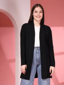 Juelle Women V-Neck Long Sleeves Open Front Longline Shrug