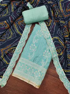 KIMISHA Floral Embroidered Beads and Stones Unstitched Dress Material