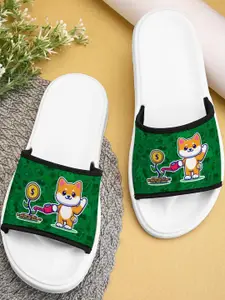 BOOTCO Women Green Rubber Sliders