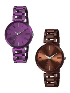 THE SHOPOHOLIC Women Set of 2 Analogue Watch TNR-BR-SIL