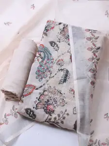 Meena Bazaar Linen Unstitched Dress Material