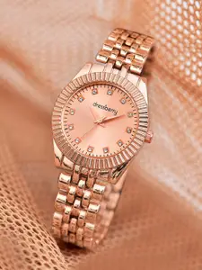 DressBerry Women Embellished Dial & Bracelet Style Straps Analogue Watch HOBDB-327-RG