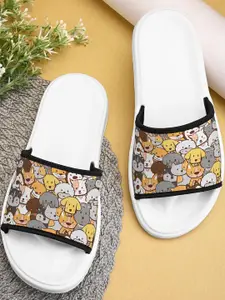 BOOTCO Women Brown Rubber Sliders