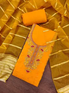 KIMISHA Floral Embroidered Sequinned Unstitched Dress Material