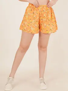 Moda Rapido Women Floral Printed High-Rise Regular Shorts