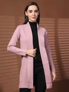 Juelle Women Long Sleeves Open Front Longline Woolen Shrug