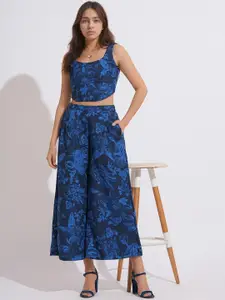 all about you Printed Round Neck Top With Trousers Co-Ords