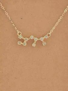 Estailo fashion Gold-Plated Artificial Stones Studded Minimal Necklace