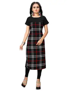 MANTRA DESIGNER Women Checked Patchwork Crepe Pathani Kurta