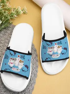 BOOTCO Women Blue Rubber Sliders