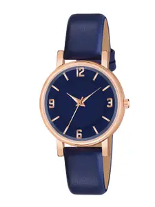 THE SHOPOHOLIC Women Dial & Leather Straps Analogue Watch F-BLUE