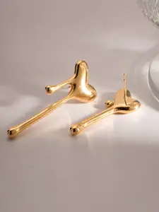 KRENOZ Gold Plated Heart Shaped Studs