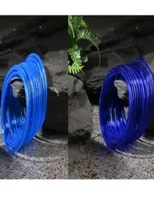 SOMIL Women Set Of 2 Blue Glass Artificial Stones Bangles