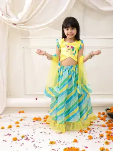 KID1 Girls Embroidered Ready to Wear Lehenga & Blouse With Dupatta