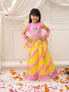 KID1 Girls Embroidered Ready to Wear Lehenga & Blouse With Dupatta