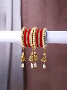 leshya Set Of 30 Beaded Brass Bangles