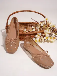 JM Looks Women Embellished Mesh Ballerina Flats