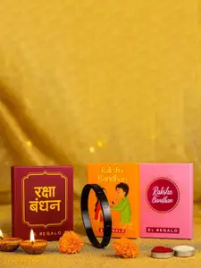 EL REGALO Bracelet Style Wraparound Rakhi with Roli Chawal & Card
