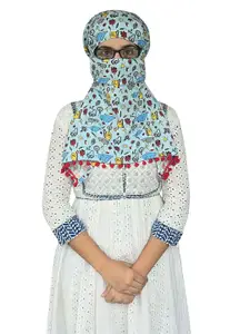 SWITCHON Women Printed Scarf with Tasselled Border