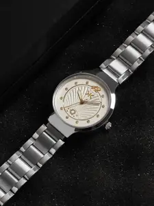 Killer WomenPatterned Dial & Stainless Steel Bracelet Style Straps Analogue Watch KLW902C