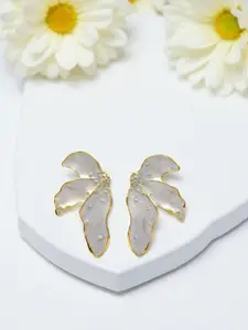 AVANT-GARDE PARIS Gold-Plated Floral Shaped Enamelled Studs