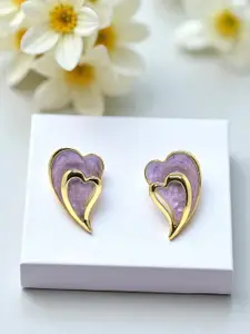 AVANT-GARDE PARIS Gold-Plated Heart Enamelled Studs