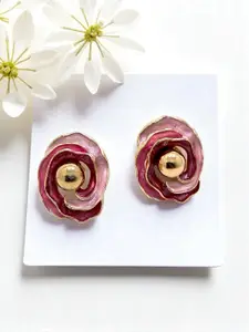 AVANT-GARDE PARIS Gold-Plated Spherical Enamelled Studs