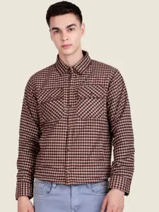 Leather Retail Men Spread Collar Checked Lightweight Woollen Tailored Jacket