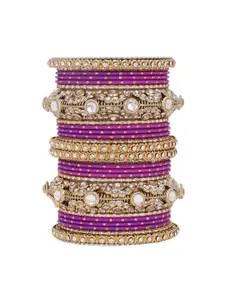 leshya Pack Of 2 Stone Studded Bangles