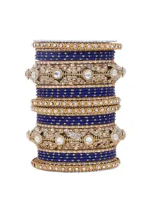 leshya Set Of 26 Stone-Studded Brass Bangles