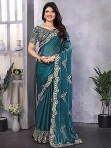 elora Sequinned Embroidered Saree with Blouse Piece