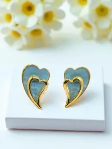 AVANT-GARDE PARIS Gold-Plated Heart Shaped Enamelled Studs