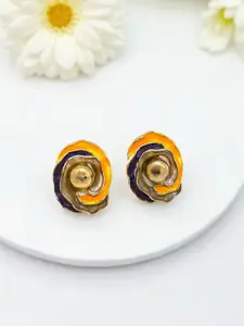 AVANT-GARDE PARIS Gold-Plated Spherical Enamelled Studs