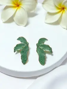 AVANT-GARDE PARIS Gold-Plated Floral Shaped Enamelled Studs